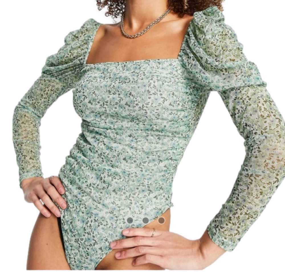 ASOS Green Floral Bodysuit